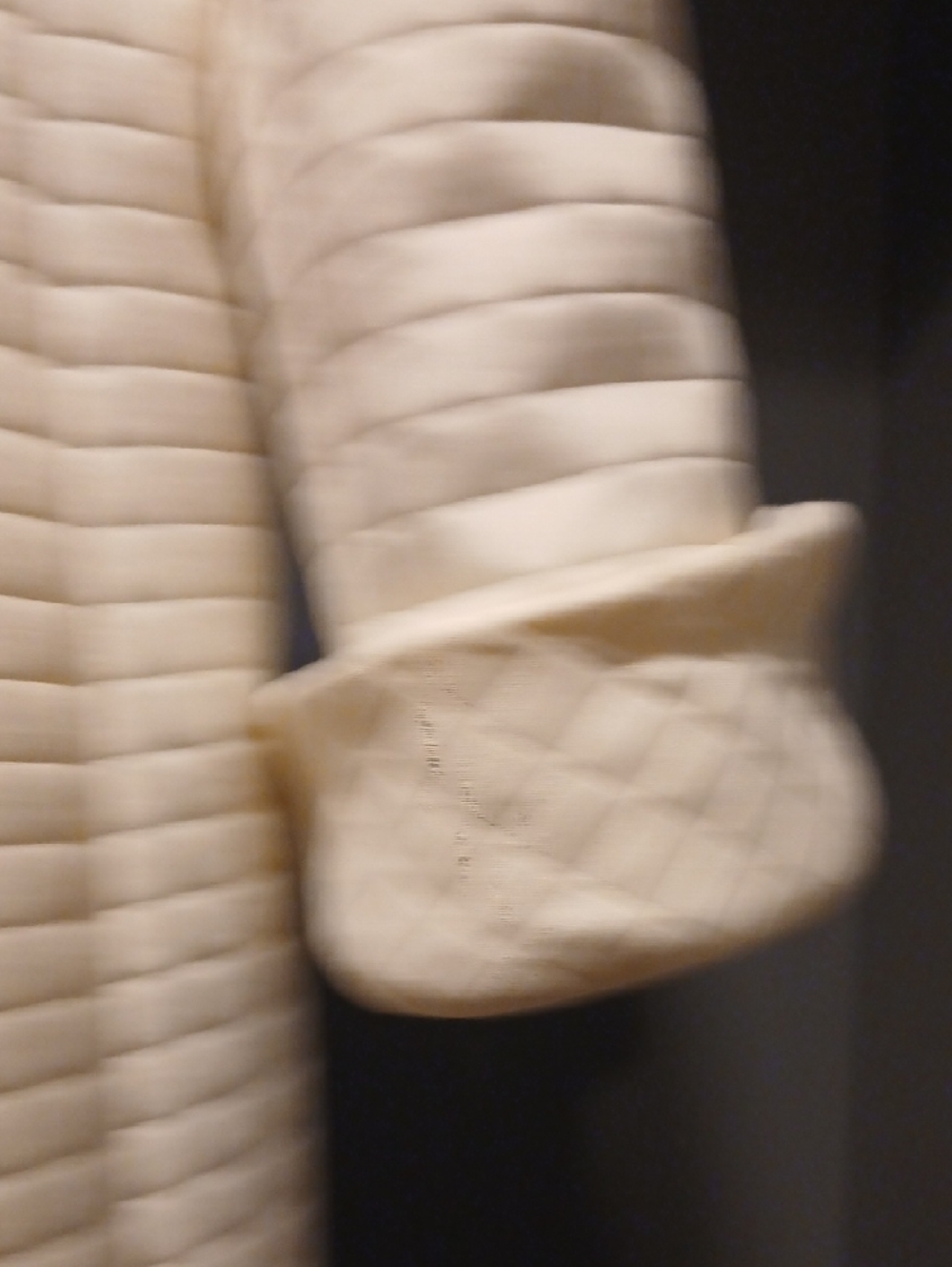 Anne Klein Cream Quilted Midi Coat Dress - Picture 5 of 6